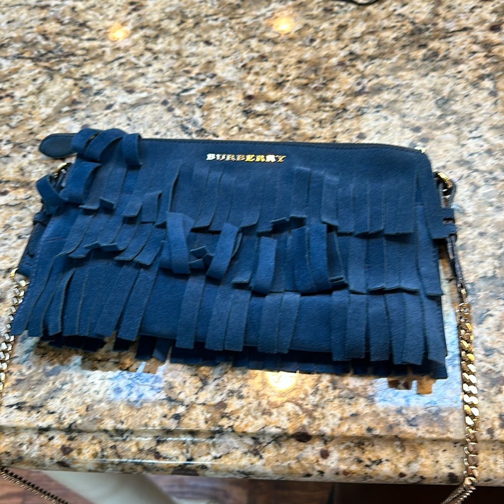 BURBERRY WOMENS FRINGE SUEDE PEYTON Crossbody Purse